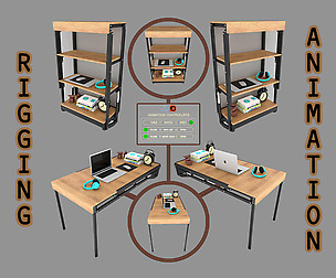 Wall Mounted Convertible Shelf and Table + Rigging