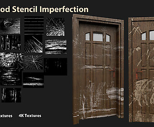 100 Wood Stencil Imperfection-VOL 01