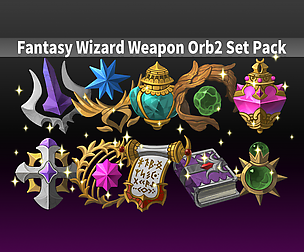 Fantasy Wizard Weapon Orb2 Set Pack