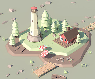 C4D Lowpoly 3D modeling and rendering