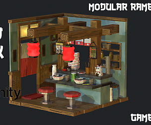 Modular Ramen Shop Game Ready