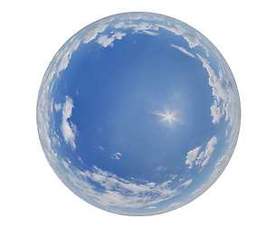 Blue clouded skydome HDRi panorama 16K