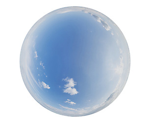 Blue clouded skydome HDRi panorama 16K