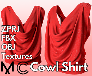 Cowl shirt (Marvelous Designer + Clo3d)
