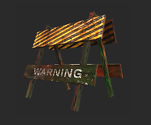 Traffic Barrier Dirty - Low Poly Game Ready.