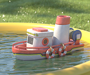 Photo level rendering and modeling of toy boats