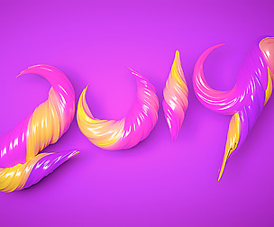 3D modeling and rendering of colorful text