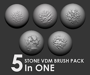 ZBRUSH - Stone VDM Brush Pack (5 in One)