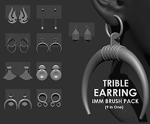 ZBRUSH - Trible Earring IMM Brush Pack 9 in One