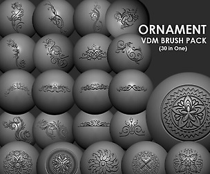 ZBRUSH-Ornament VDM Brush Pack 30 in one