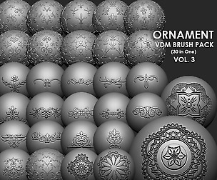 ZBRUSH-Ornament VDM Brush Pack  Vol3  30 in One