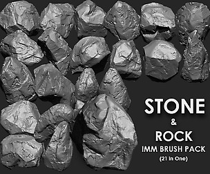 ZBRUSH-Stone and Rock IMM Brushes 21 in one
