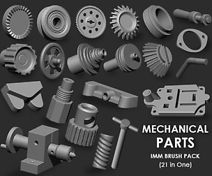 ZBRUSH-Mechanical Parts IMM Brush Pack(21 in One)