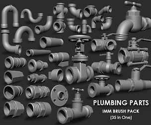 ZBRUSH-Plumbing Parts IMM Brush Pack (35 in One)
