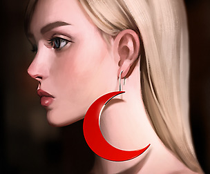 Red moon_portrait drawing
