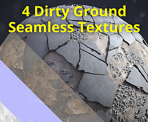 4 Seamless Dirt & Concrete Textures 2K _ Vol 01