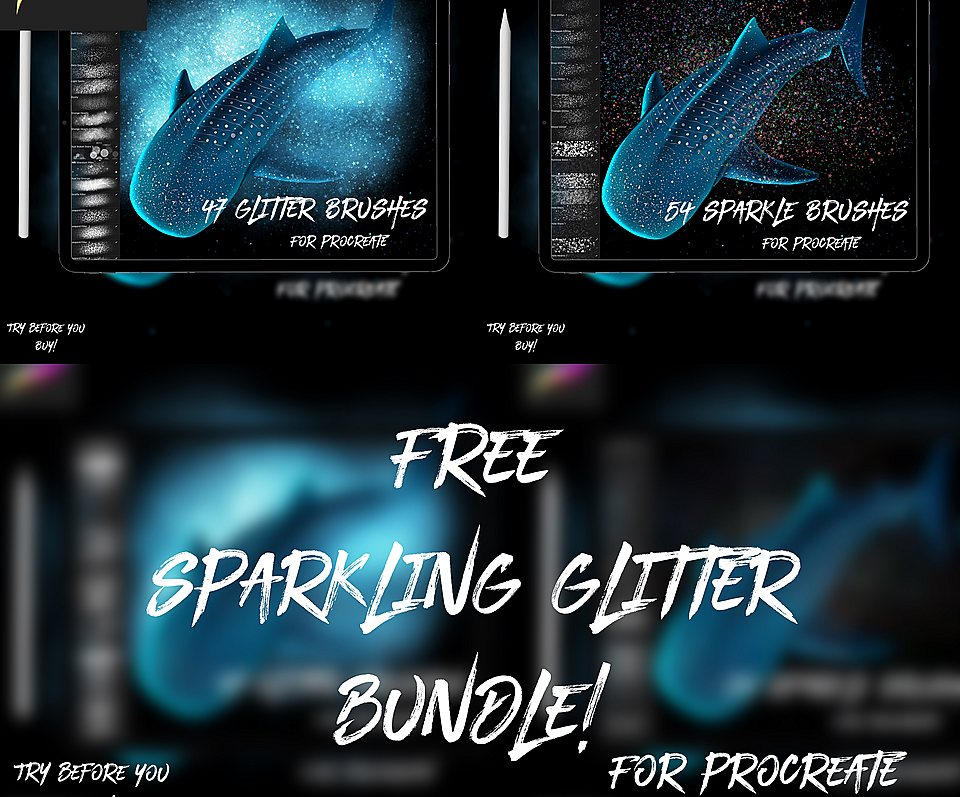 Free Glitter & Sparkle Brushes for Procreate