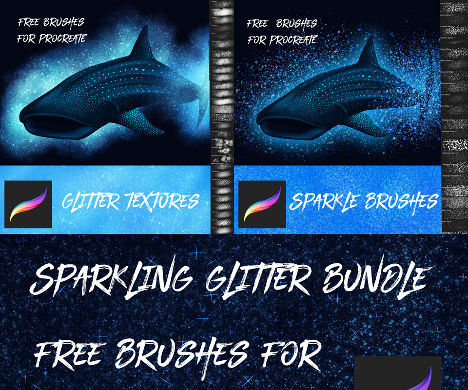 Free Glitter & Sparkle Brushes for Procreate