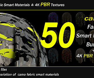 50 camo Fabric SmartMaterial Bundle + 4K Texture