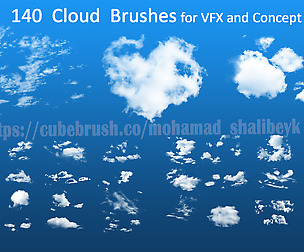 140 Cloud Brushes for Photoshop and Procreate