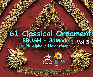 Fred's 61 Ornament IMMBrush + 3DModels Vol 5
