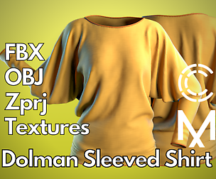 Dolman sleeved shirt (Marvelous Designer + Clo3d)