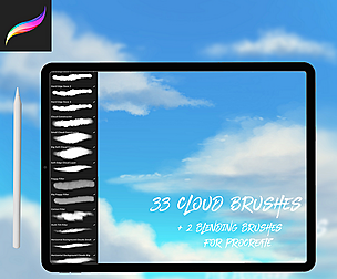 33 Amazing Cloud + 2 Blending Brushes