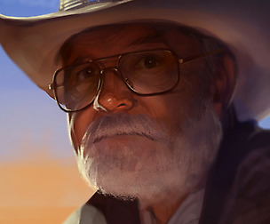 Old man portrait drawing