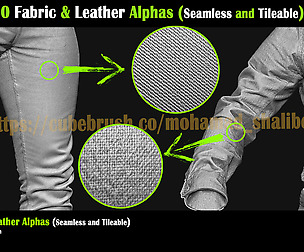 70 Fabric & Leather Alphas (Seamless and Tileable)