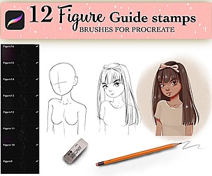 Male Hair Stamps Procreate Brushes, Hair Brushes