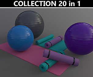 PBR Yoga Ball and Mat - Multi color Pack
