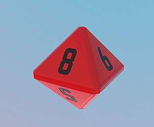 Dice d8 game ready PBR