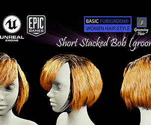Short Stacked Bob Hairstyle Unreal Engine 4
