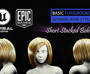 Short Stacked Bob V3 Hairstyle For UE4