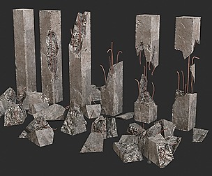 Broken Concrete Pillars Pack