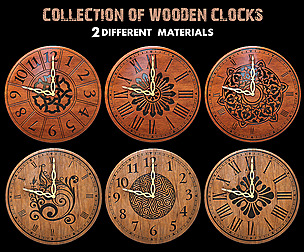 Collection of wooden clocks