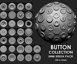 Buttons Collection IMM Brush Pack (30 in One)