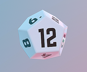 Dice d12 game ready PBR