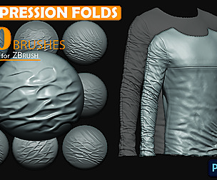 40 Brushes Fabric Compression Folds