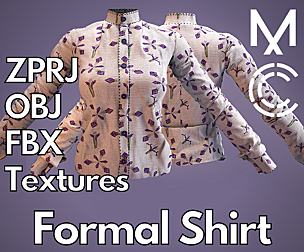 Formal shirt (Marvelous Designer + Clo3d)