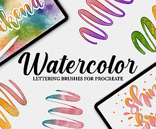 Watercolor lettering brushes for Procreate