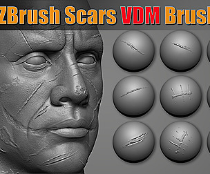 100 Zbrush Scars VDM Brush