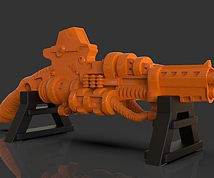 Stylized Sci-Fi Shotgun Sculpture