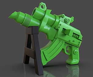 Stylized Sci-Fi Pistol Sculpture