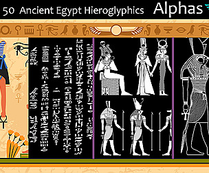 Vol. 2 - 50 Ancient Egypt Hieroglyphics Alphas