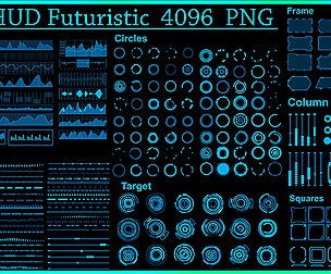 1000 HUD Futuristic DeCals PNG