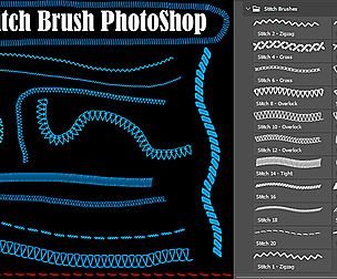 21 Stitch Brush Photoshop