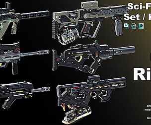 Sci-Fi Rifles Set / Kitbash