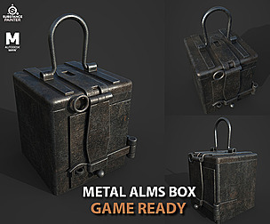 Metal alms box