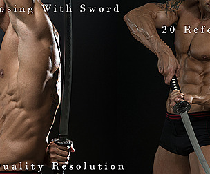 Man Posing With Sword